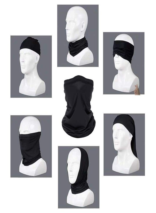 Fanjin 6 Pack Breathable Bandana Face Mask, Summer UV Protection Cooling Neck Gaiter Face Clothing (White) - Image 4